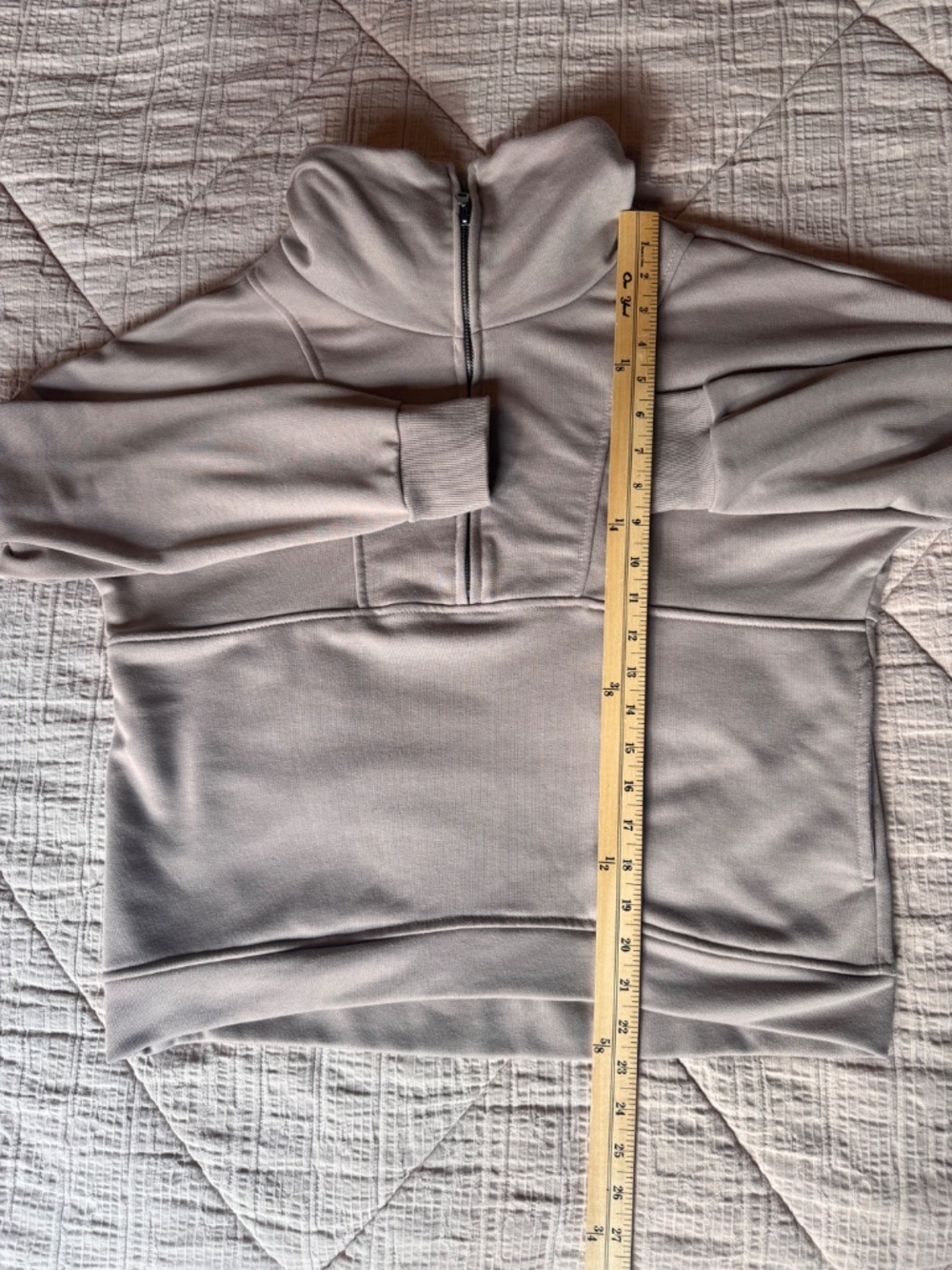 Wilo The Label Half Zip Pullover Sweatshirt Taupe Size Small - Picture 7 of 7